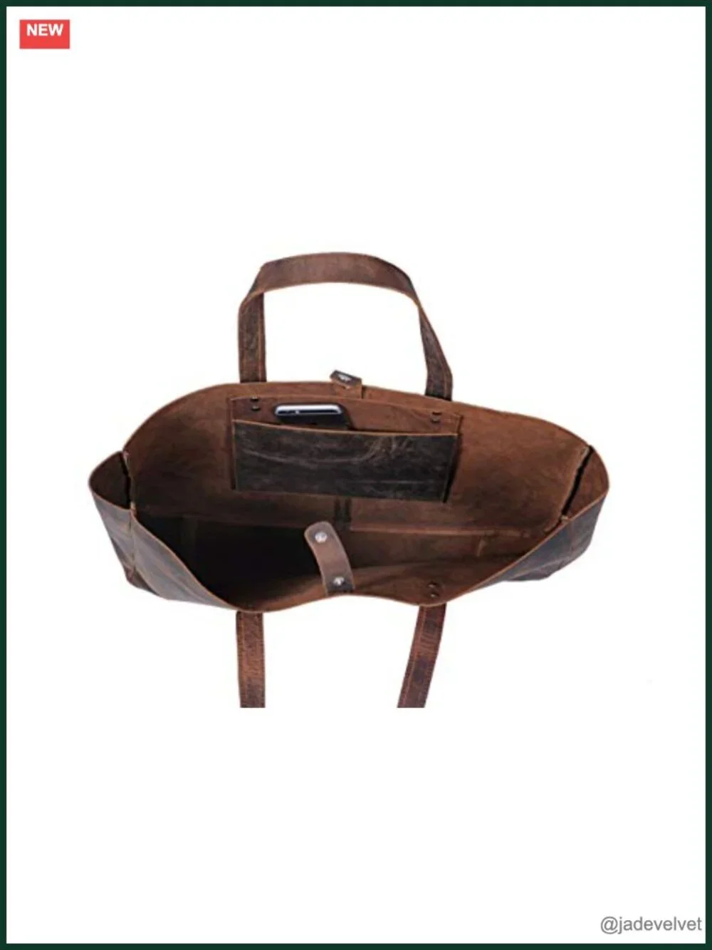 Vintage Leather Satchel Tote Bag - Distressed Top Grain Handbag - Multipurpose